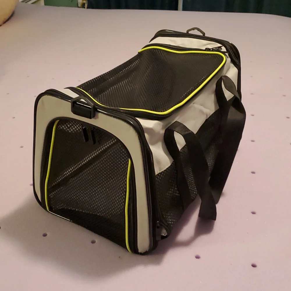 Stylish Black and Gray Pet Carrier